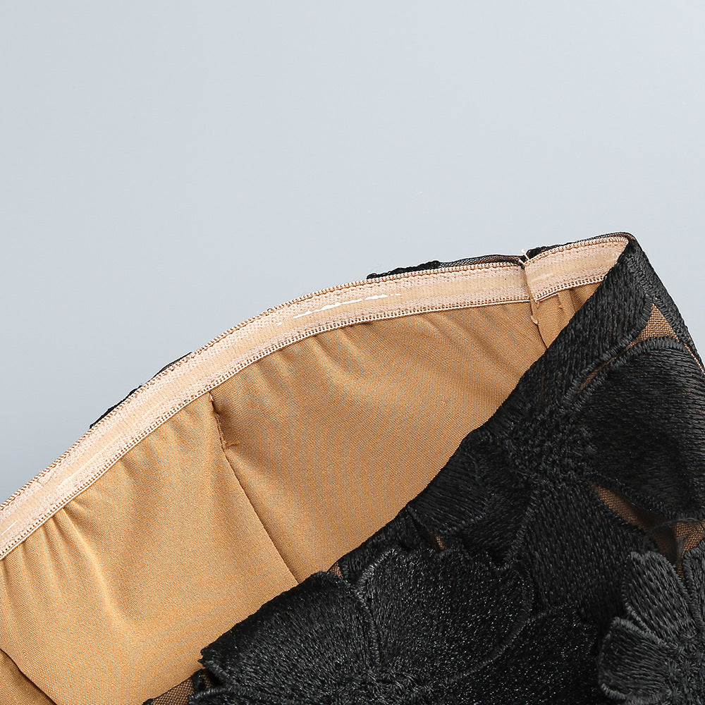 Vacation photography dress, strapless mesh embroidered flowers banquet party runway evening gown