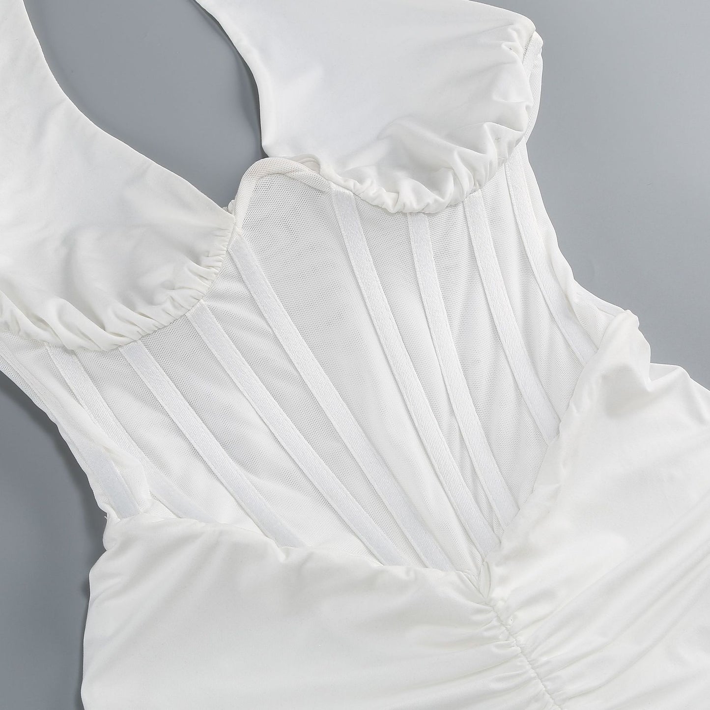 Herringbone halter neck evening gown sexy backless ruched bodycon dress for women