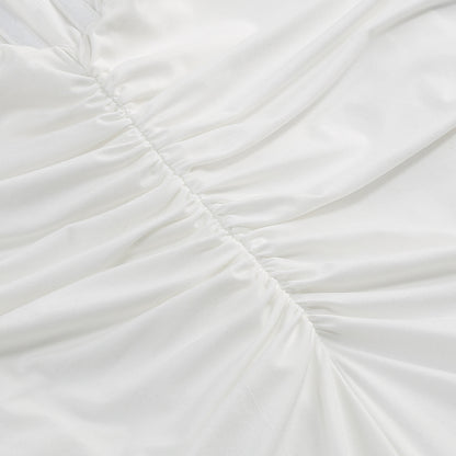 Herringbone halter neck evening gown sexy backless ruched bodycon dress for women